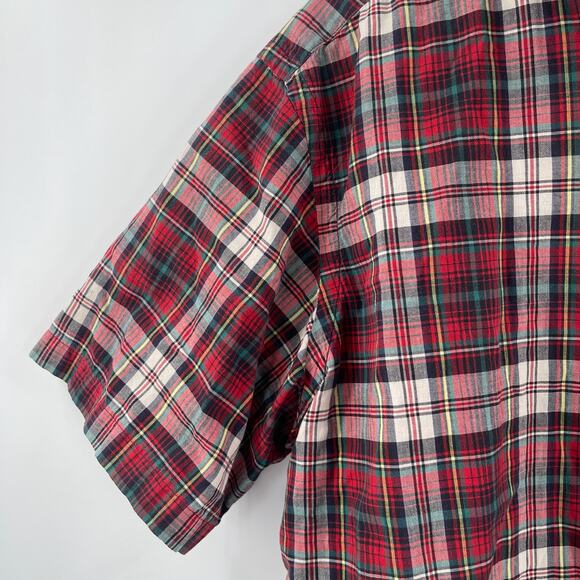 RALPH LAUREN Shirt Size Extra Large Classic Fit Tartan Plaid Short Sleeve Cotton - Picture 9 of 14